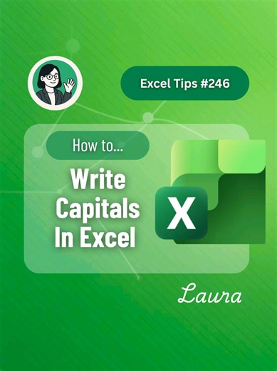 Write capitals in excel! #excel #exceltips #exceltricks #spreadsheet
