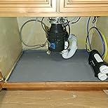 Under Sink Mat for Kitchen Waterproof, 34"×22“ Silicone Bathroom Sink Mat, Under Sink Liner Drip Tray and Protectors for Bottom of kitchen Sink, Fits 36" Stand Cabinets (Grey)