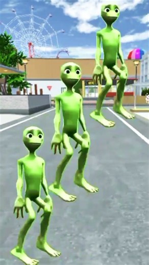 3 Funny Green Aliens Dancing! 👽💚 Crazy Alien Dance Moves 😂 #shorts