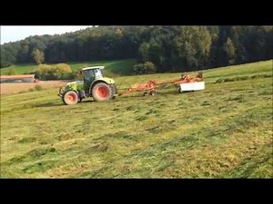 4 Schnitt 2012 Schwaden mit Claas Arion 620 C und Kuhn GA 6000