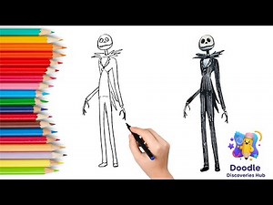 How to draw Jack Skellington and Coloring | Nightmare Before Christmas Step-by-Step Art