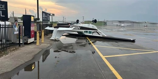 Microburst flips over planes at Texas airport