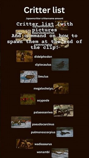 Path of titans critters and how to spawn! Names and pictures #pathoftitans #critter #dinosaur #game