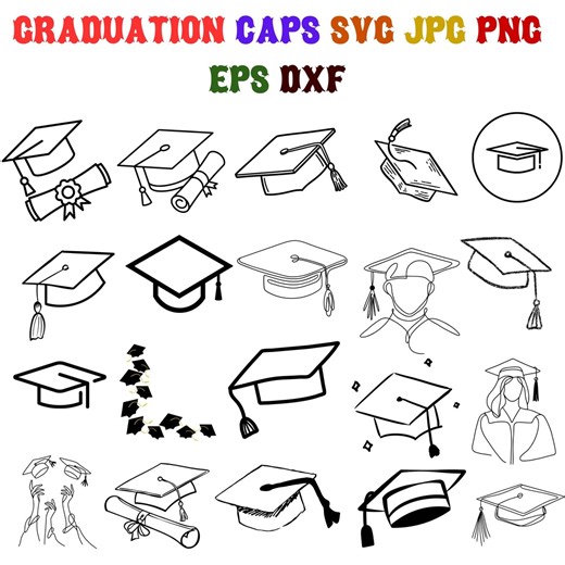 Graduation Hat Svg Bundle, Graduation Cap SVG, Senior Graduation Cap Svg, Graduation Cap Silhouette, Graduation Cap Clipart, Congrats Grad - Etsy