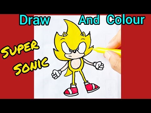 How To Draw A Cute Super Sonic | EASY Step by Step Drawing & Coloring For Kids