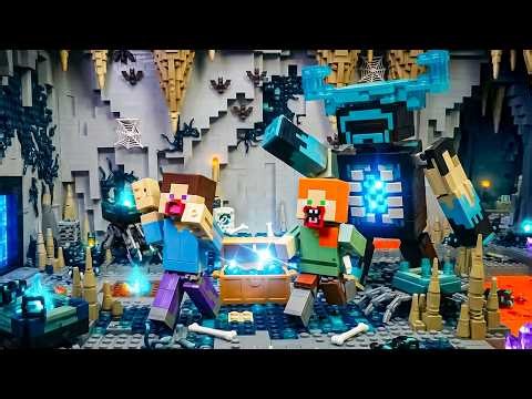 Warden ATTACK Me - Alex and Steve Life | Lego Stop Motion | Minecraft Animation