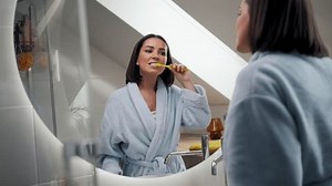 Portrait Attractive Young Lady Brushing Teeth Stock Footage Video (100% Royalty-free) 3533389679 | Shutterstock
