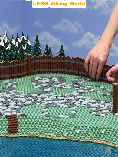 Building a Giant LEGO Winter Model - LEGO Viking World (2)