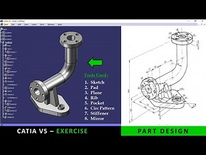 CATIA V5 | Part design tutorial for beginners | Exercise 7