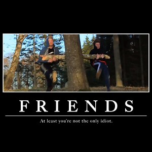 Nothing can break apart the bond of strong friendship...not even this huge tree! .⁠ .⁠ Get your Demotivational posters and mugs at https://fail.army/3bks8GY | FailArmy