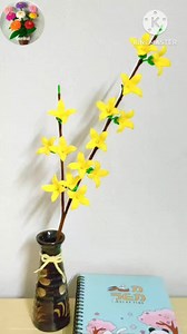 Crochet Forsythia flower ❤️ Tutorial on YouTube Gonkui Crochet step by step #reels #crochetflower #crochet #gonkuicrochet | Gonkui Crochet & Chapa crochet craft