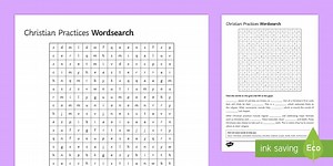 Christian Practices Differentiated Word Search