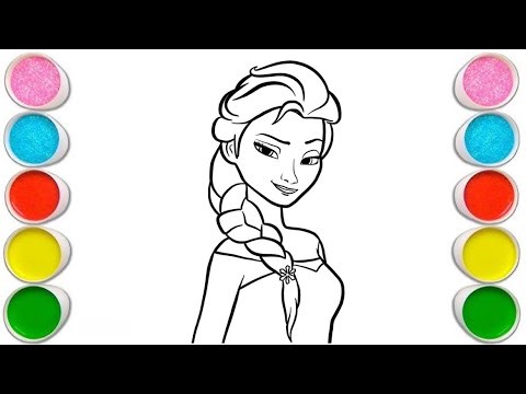 Cute Elsa Frozen Drawing for Kids ❄️ Easy Painting & Coloring for Toddlers | Let’s Draw Together