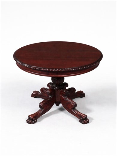American Empire Mahogany Carved Dining Table W/ Paw Feet, C.1940’s - Etsy