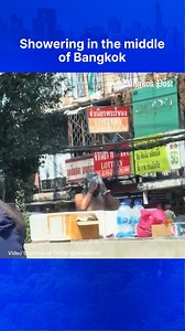297K views · 1.3K reactions | BANGKOK - This driver spotted a man washing his hair in Bangkok's Phra Khanong area, right under the BTS skytrain. His belongings beside him suggest he lives on the street. According to a report, the man draws for tourists and apologised if he was disturbing people in the area. #bangkok #phrakhanong #homeless #artist #พระโขนง | Bangkok Post | Facebook
