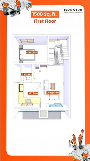 1500 Sq Ft Duplex House Plan With Full Parking And 4 Bedrooms Across Two Floors