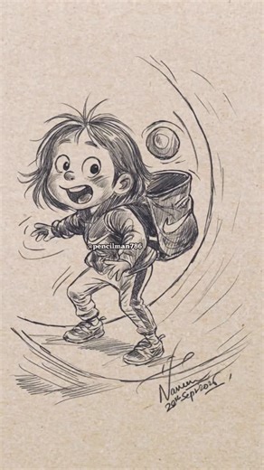 Naveen on Instagram: "😱😳🫣 Can this Kid put the ball in the bag ? SERIES OF ARTWORKS #CaricatureArt #SmartKid #GeniusKid #BabyGirl #Expert #Excellance #CuteKid #PencilDrawing #Artwork #Kallijaandipencil #pencilman786 Another caricature in series, and I couldn’t resist bringing this courageous and smart kid who put the ball in her bag in a style, to life through caricature! What do you think? Did I capture the smart kid cute face 😇? Let’s celebrate creativity together! #CaricatureArt #FirstAtt