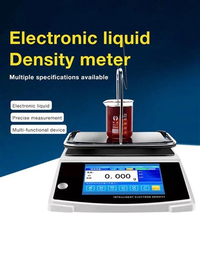 300g/600g/1200g * 0.01g Liquid Density Meter-BS453 This Precision Liquid Density Meter is an advanced analytical instrument designed for the fast and accurate determination of liquid density and specific gravity. With versatile weighing capacities of 300g, 600g, and 1200g, it accommodates a wide range of sample sizes and container types. Its key feature is a high-resolution readability of 0.01g, ensuring exceptional measurement precision. The instrument operates on the proven buoyancy principle 