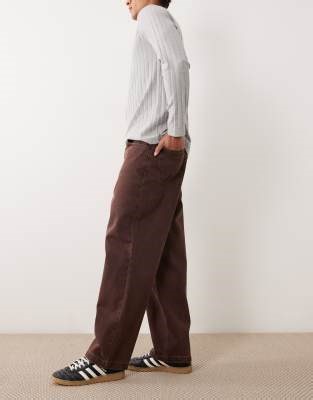 ASOS DESIGN loose straight jeans in washed brown | ASOS