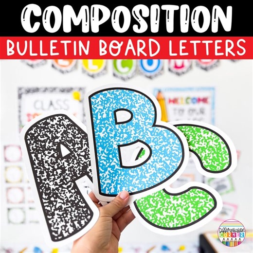 Large Bulletin Board Letters, Punctuation, Numbers, Composition Notebook Classroom Decor Colorful Classroom Bulletin Board Lettering Kit - Etsy