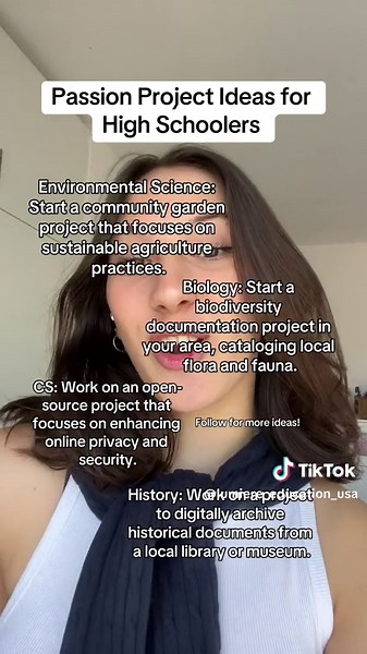 Passion Project Ideas for High Schoolers