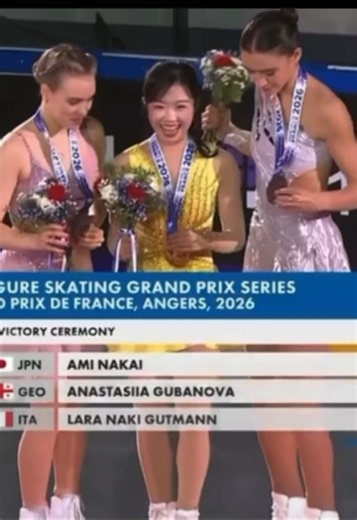 2026 Grand Prix France Ladies Medal Ceremony Clip #aminakai #figureskating #foryoupage #figureskatingtiktok #fyp