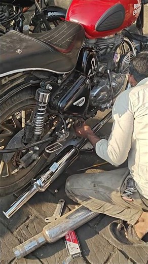 royal Enfield bullet 💥 modified exhaust and band pipe silencer best sound 💥#bulletsilencer #reels