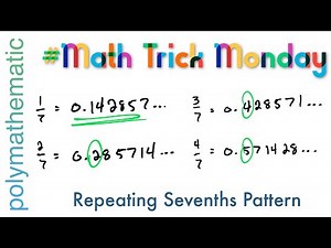 Decimal Expansion of Sevenths Pattern [Math Trick Monday] #mentalmath #numbersense #math #maths