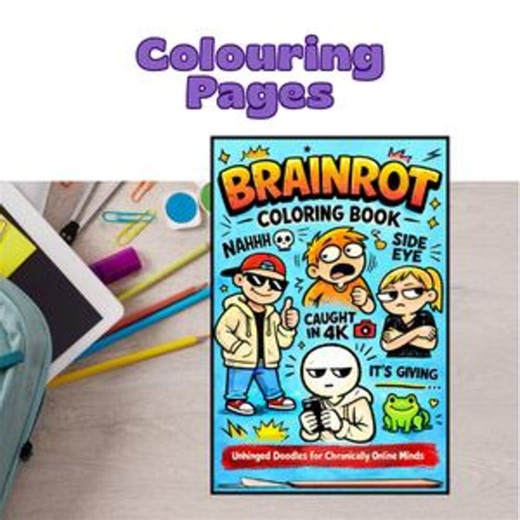Brainrot Colouring Journal Pages for Teens (13-17) Digital Download - Etsy