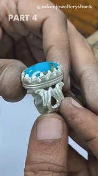 Making Stunning Silver Turquoise Ring 💍| Handmade Jewelry | Part-4 #turquoiserings #silverring
