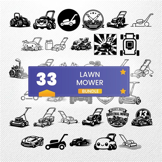 Lawn Mower SVG Clipart Bundle | 33 Vector Designs | PNG PDF Eps Dxf | Landscaping Silhouette - Etsy