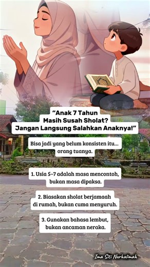 anak 7 tahun harus sudah diajak solat #parentingibu #polaasuh #anak