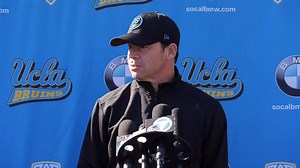 9.8K views · 715 reactions | "Very pleased with their attitude...work ethic...the way they accept change and adapt. We're off to a good start." Coach Mora post-practice presser | Spring Practice No. 1 | UCLA Football | Facebook