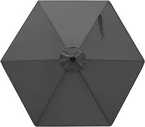 MASTERCANOPY Patio Umbrella 7.5 ft Replacement Canopy for 6 Ribs-Dark Grey Canopy Only