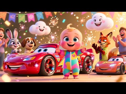 Zoom Zoom Race Car | Fun Baby Rhyme for Toddlers | Learn 123 & Colors