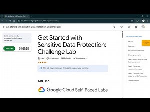 Get Started with Sensitive Data Protection: Challenge Lab | #qwiklabs | #ARC116