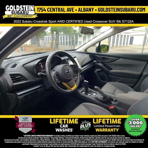 2022 Subaru Crosstrek Sport AWD CERTIFIED Used Crossover SUV Stk S7122A
