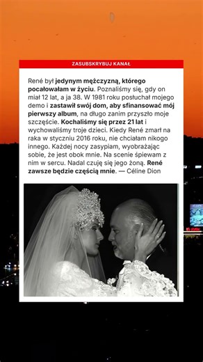 Céline Dion o miłości do René