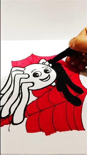 How to Color Cute Spider🎨 Easy Coloring Pages for Everyone #shorts #colors