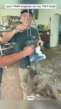 I put TWIN engines on my TINY boat #TwinEngines #TinyBoat #BoatBuild #DoublePower #EngineUpgrade