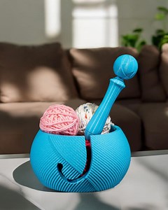 Modern Yarn Bowl With Crochet Hook Holder - Etsy