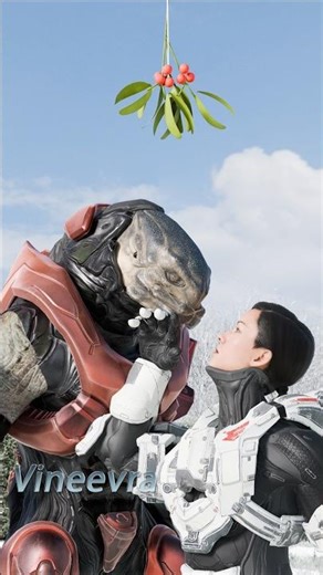 Vel 'Trokaik x Sarah Palmer | Mistletoe #halo #sangheili #spartan #animation #shorts