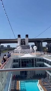 Cruise Ship Hits a Low Bridge… Rips Off the Stacks 😳🚢 A cruise liner tries to pass under a bridge but misjudges the height. The upper structures and exhaust stacks slam into the bridge and get torn apart. Passengers scream and film from the deck in total shock. #ship #bridge #crash #ocean #fail | The.worldai