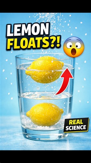 Lemon rises in salty water?! 🍋🧂⬆️ Science or magic? #physicsda #scienceshorts