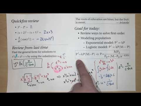 Population models (Diff. Eq.; Lecture 1-7; Spring 2026)