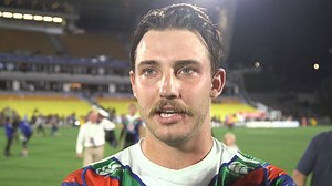 "We D'ed up on our line for God knows how many sets" - Karl Lawton after his first NRL match of the season. FULL INTERVIEW https://bit.ly/2I2YIme #WeAreWarriors | One NZ Warriors