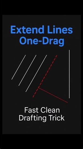 Extend Multiple Lines in AutoCAD with One Drag | EXTEND + Fence Trick #AutoCAD #CADTips #Tutorial