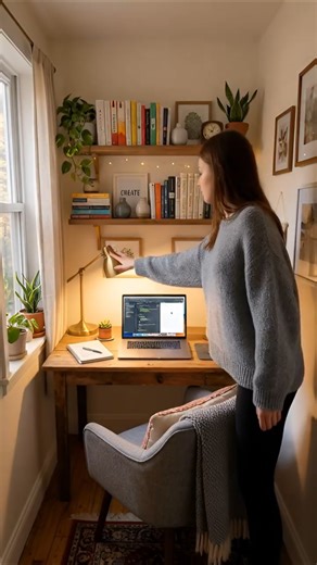 I Made a Cozy Work From Home Setup | Small Room Makeover #workfromhome #roommakeover