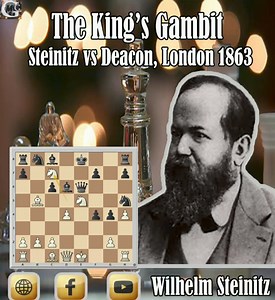 19K views · 338 reactions | The King'S Gambit // Wilhelm Steinitz vs Frederic Deacon, London 1863 #gmgchess #wilhelmsteinitz #fredericdeacon | GMG Chess | Facebook