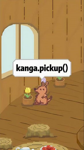 When Python Meets RPG Game Adventure! | Learn Objects & Methods | kanga.pickup()
